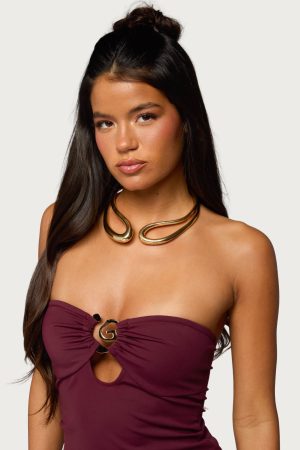 Abstract Cuff Choker Necklace