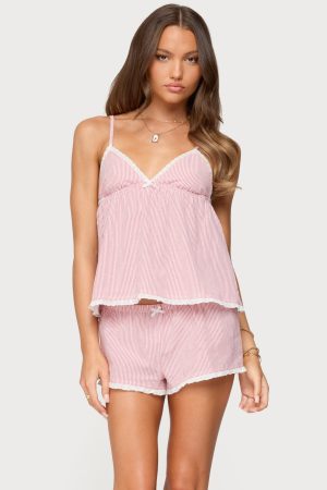 Danna Pinstripe Babydoll Tank Top