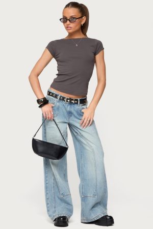 Dema Western Low Rise Baggy Jeans