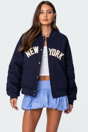 Big Apple Oversized Bomber Jacket