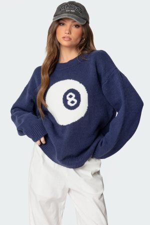 8 Ball Oversized Chunky Knit Sweater
