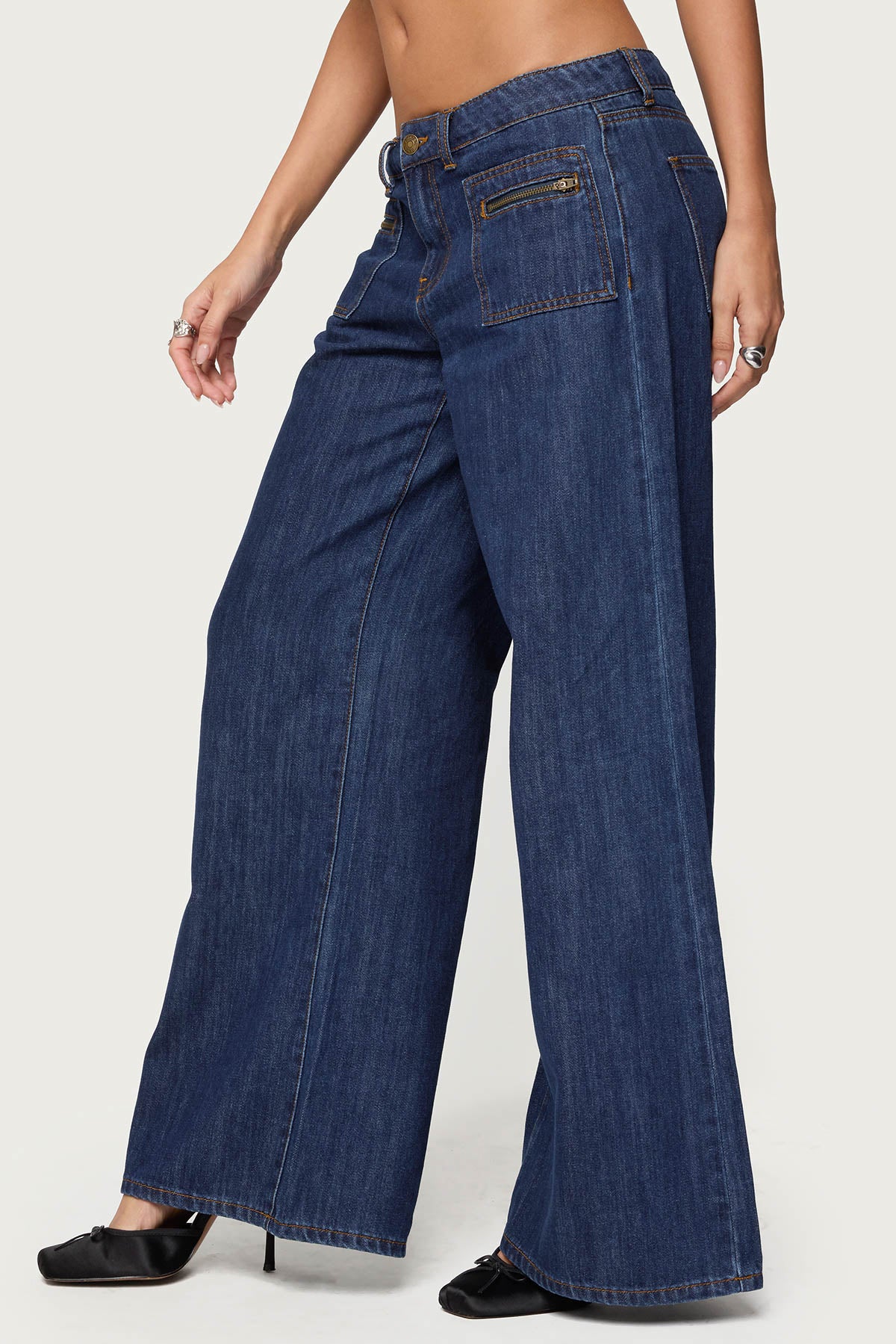 Jimena Low Rise Wide Leg Jeans - Image 4