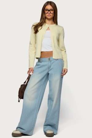 Cory Striped Low Rise Baggy Jeans