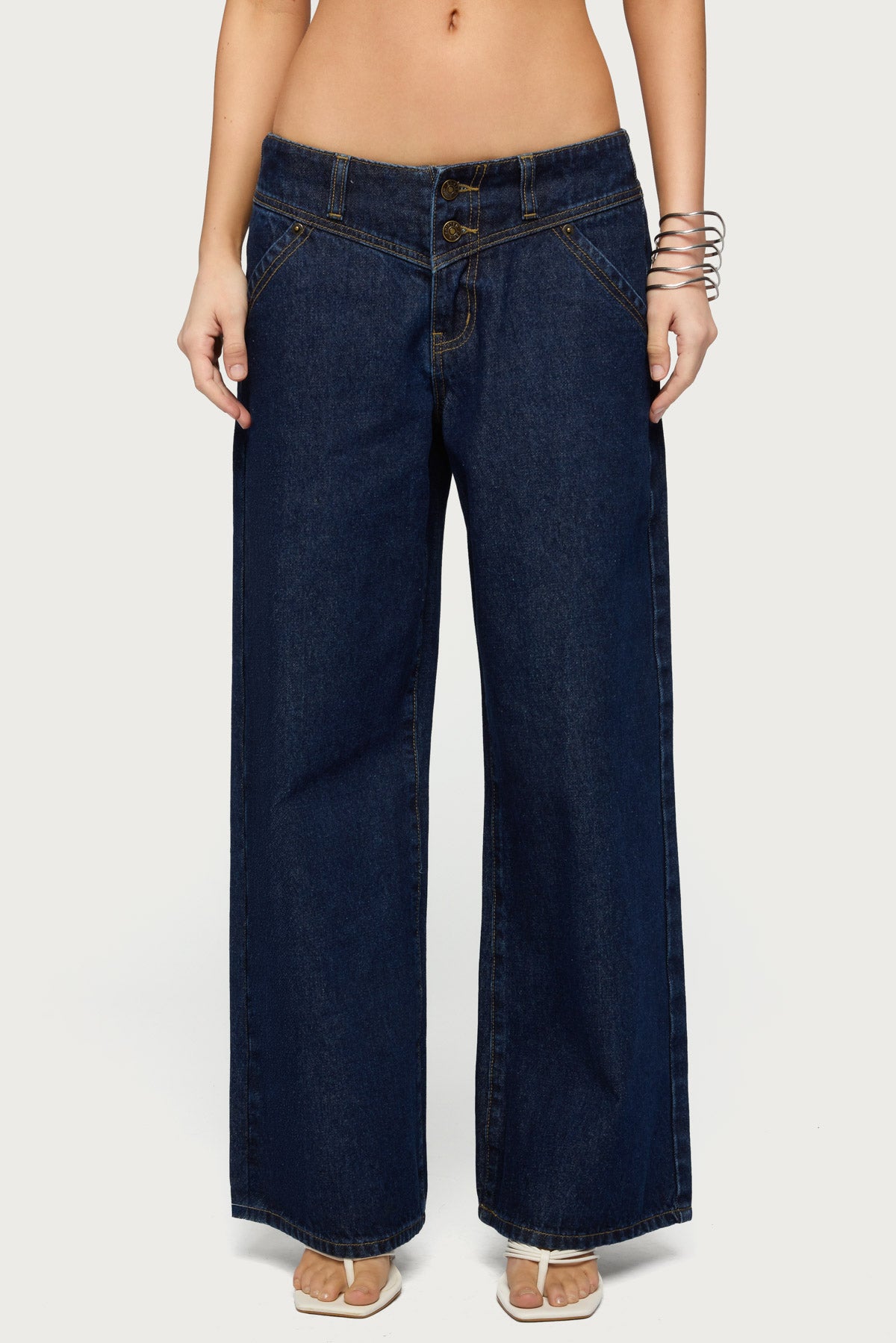 Petite Meredith Low Rise Wide Leg Jeans - Image 2