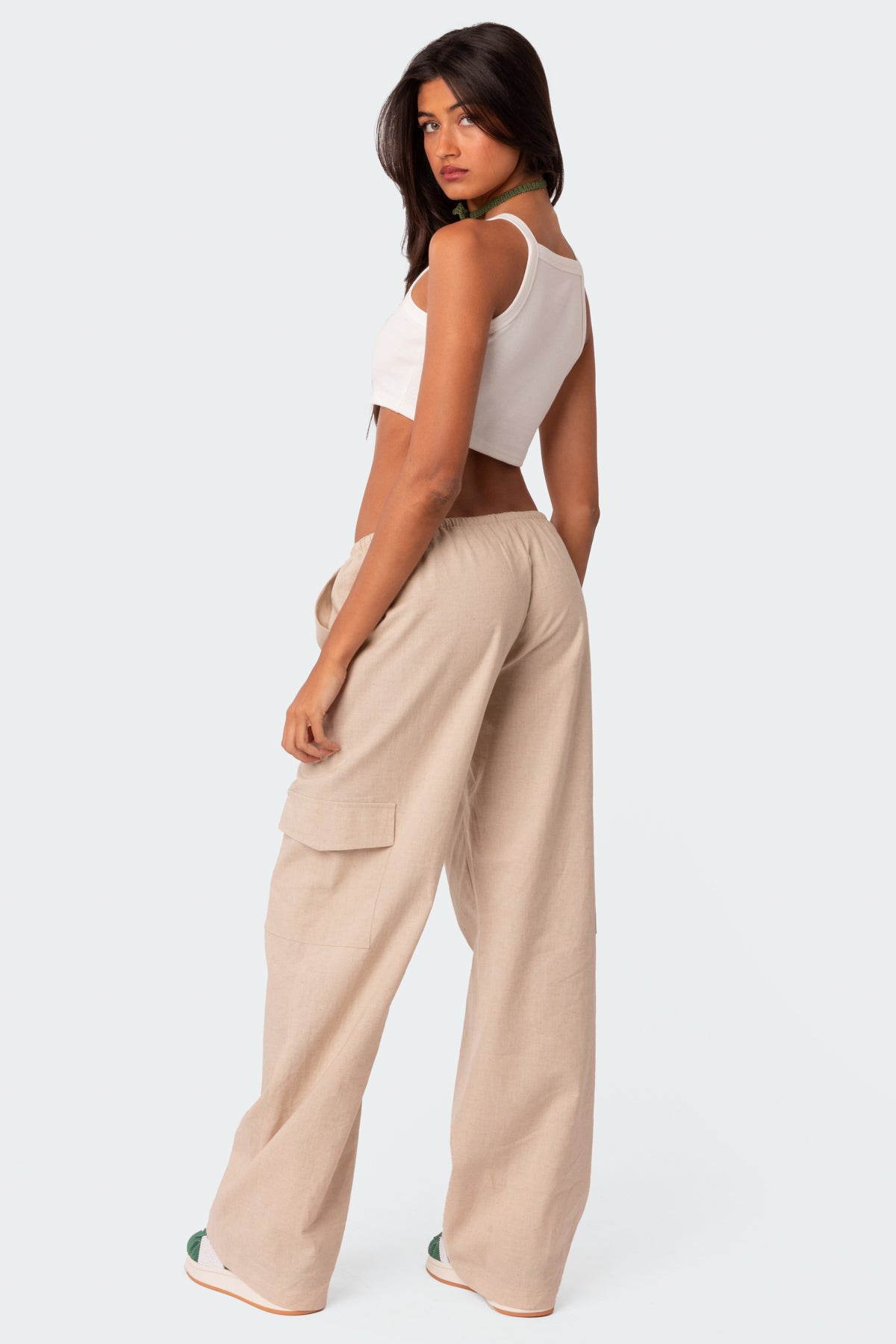 Lyric Linen Look Cargo Pants - Image 4
