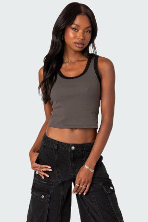Alix Lacey Ribbed Tank Top