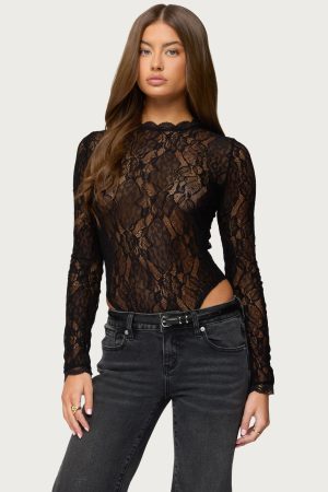 Rosalinda Sheer Lace Bodysuit