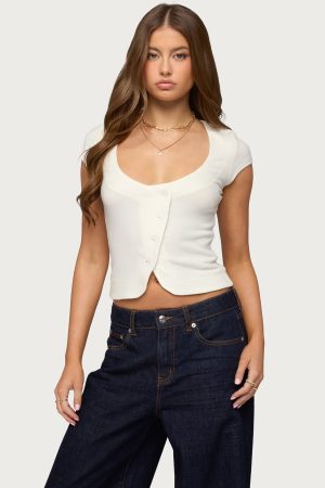 Blaunca Asymmetric Knit Top