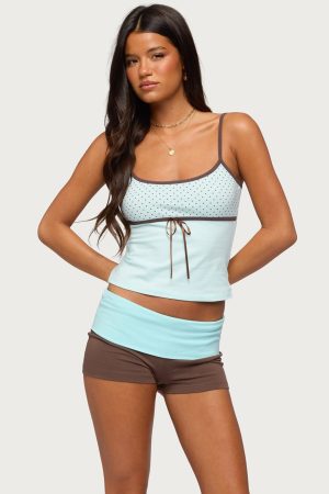 Rhoda Contrast Polka Dot Tank Top