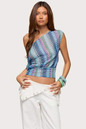 Taniya Off Shoulder Zigzag Crochet Top