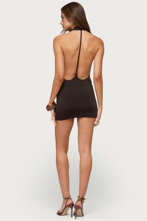 Sunmi Backless Cowl Neck Mini Dress