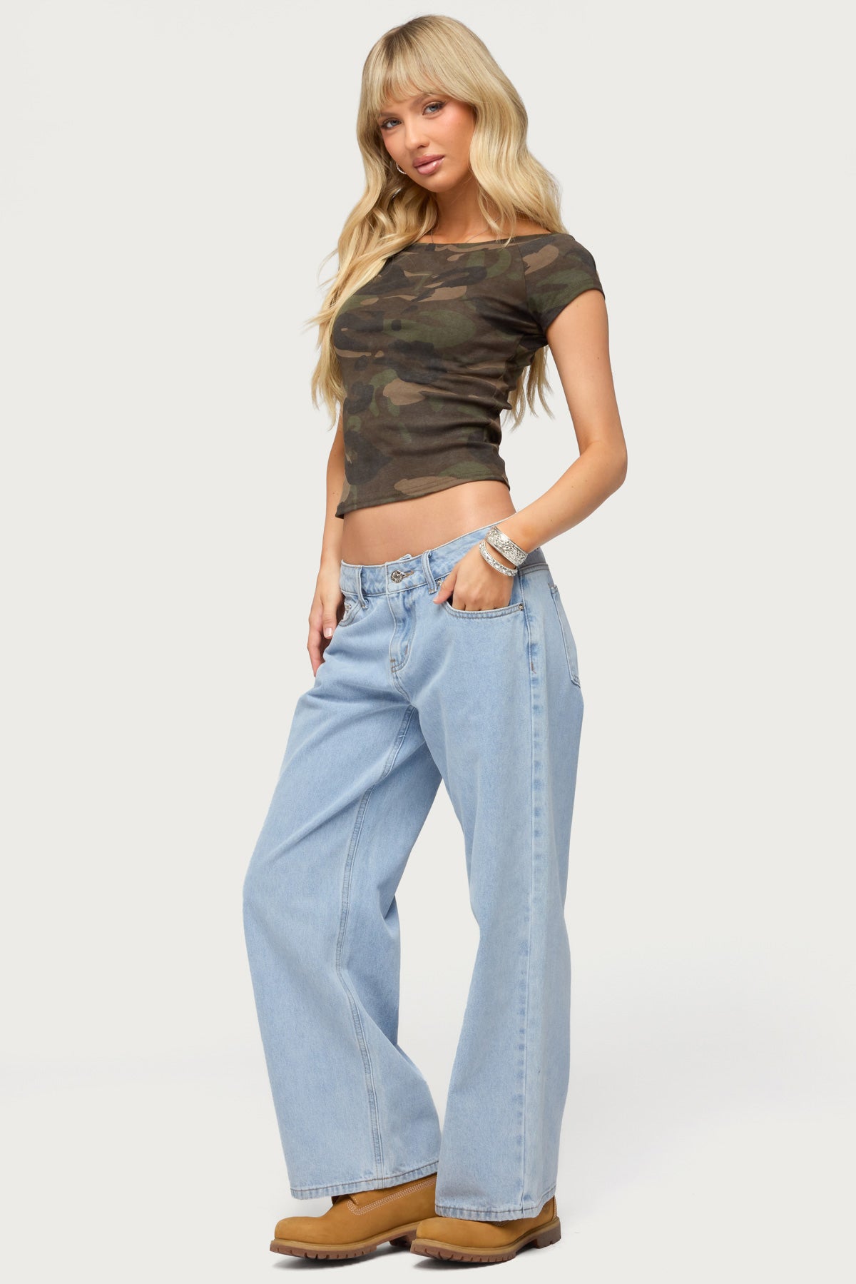 Lumielle Camo Boat Neck Top - Image 4
