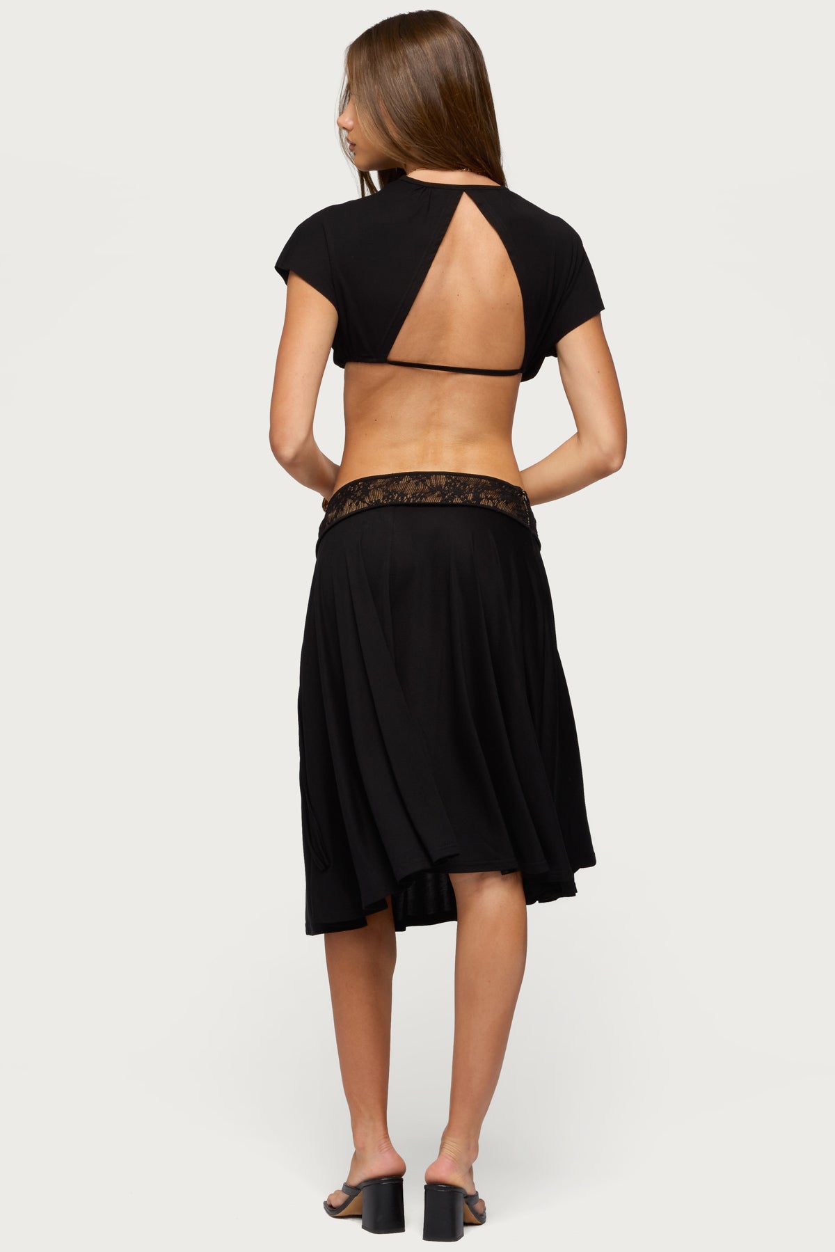 Kaylea Tie Front Backless Crop Top - Image 2