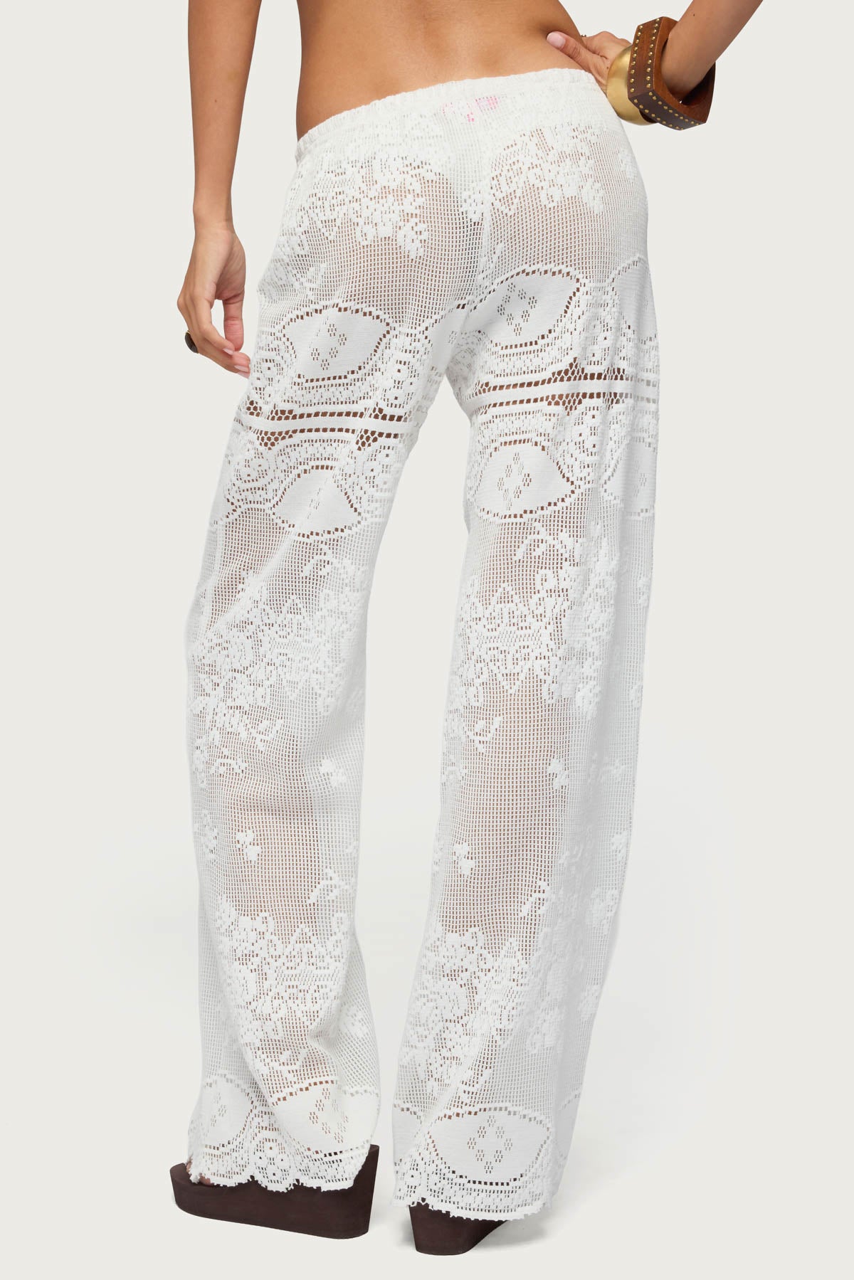 Milaya Sheer Crochet Straight Leg Pants - Image 4
