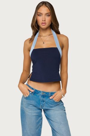 Tanna Contrast Halter Top
