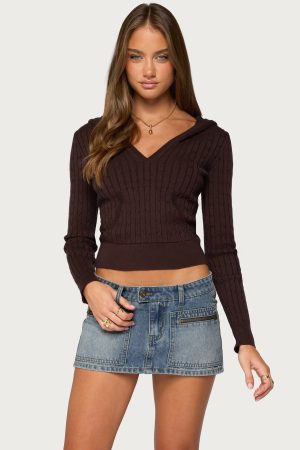 Kimani Cable Knit Hooded Sweater