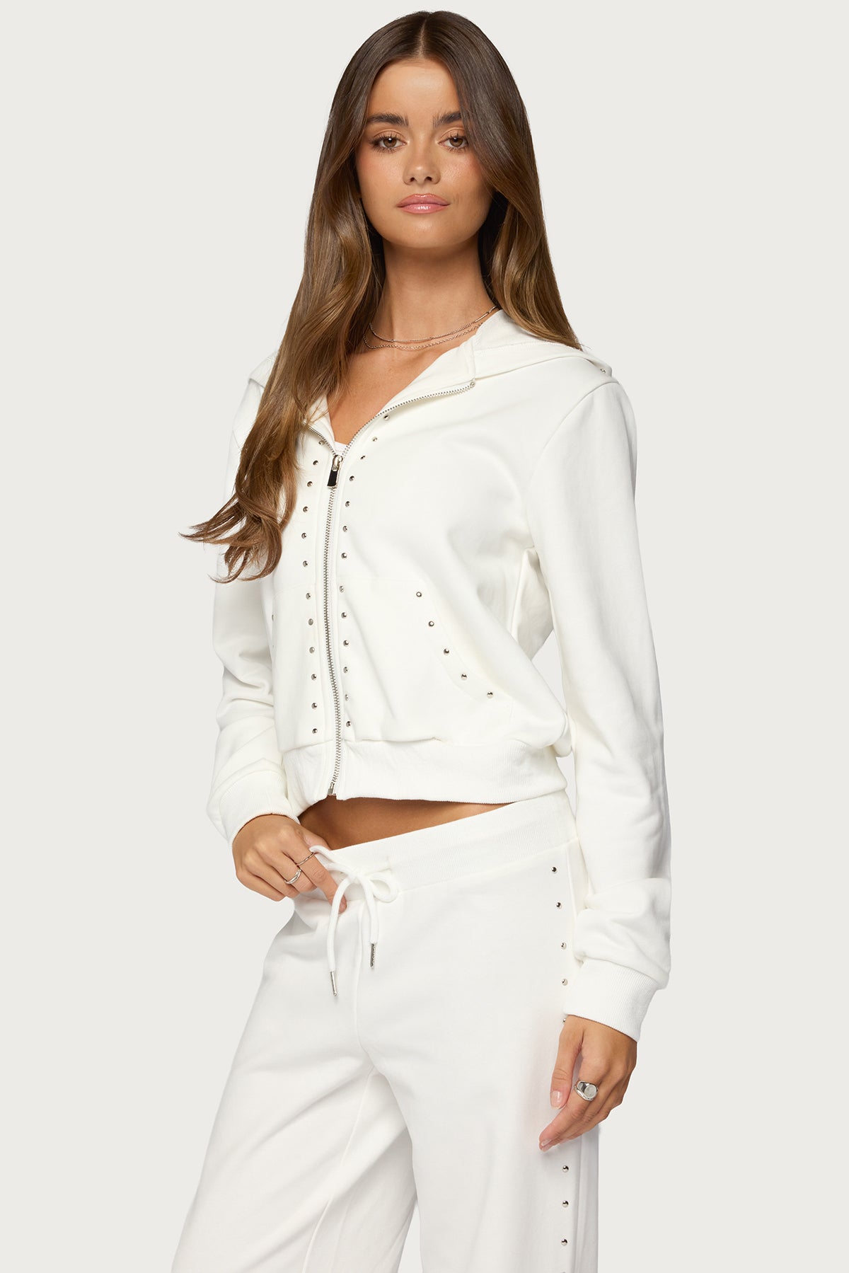 Enid Studded Zip Up Hoodie - Image 3